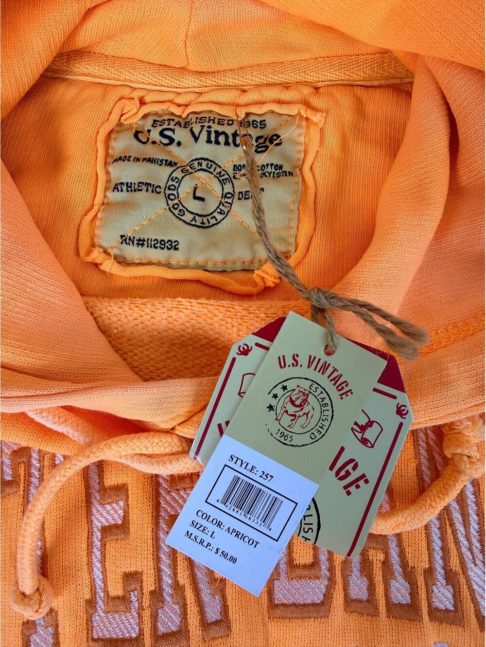 NWT Outer Banks NC Hoodie Apricot Pullover Sweatshirt U.S. Vintage Large - Picture 4 of 6